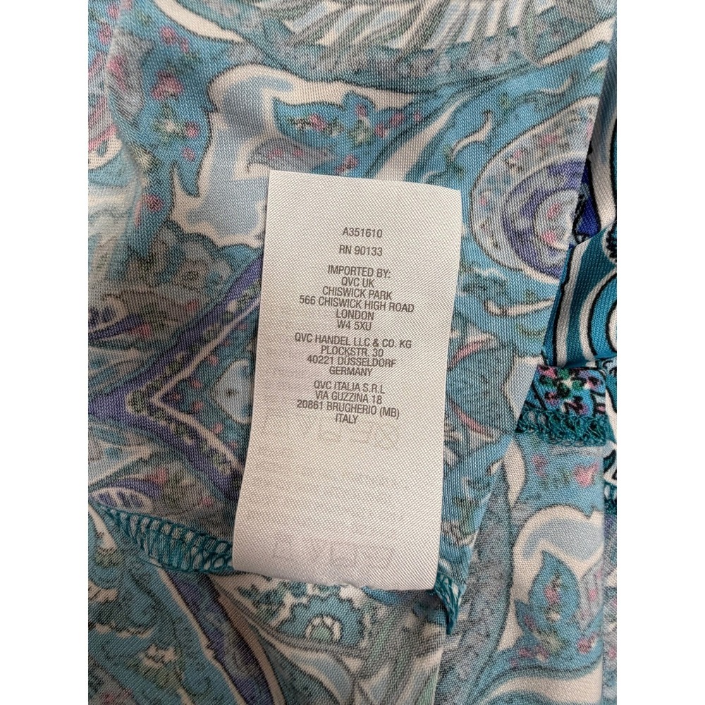 Belle by Kim Gravel Teal Paisley Sleeveless Wrap Maxi Dress XL QVC NWOT A351610‎ - Picture 8 of 10
